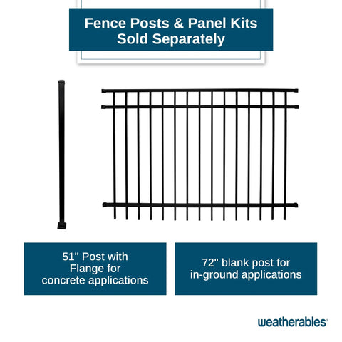 Livingston Aluminum Fence Kit For DIY Backyard And Garden Fencing With Durable Powder Coated Aluminum That Resists Rust Fading And Corrosion No Fuss Easy Install 4x6 Fence Panel