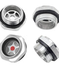 4 Pack Aluminum Oil Sight Glass For Air Compressors Pro Grade Three Quarter Inch NPT Male Threaded Liquid Level Gauge