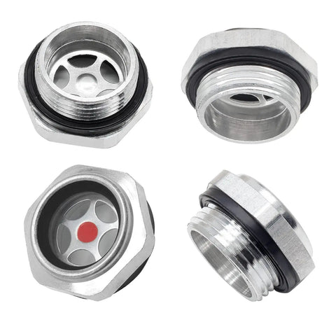 4 Pack Aluminum Oil Sight Glass For Air Compressors Pro Grade Three Quarter Inch NPT Male Threaded Liquid Level Gauge