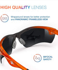 Rebel Bifocal Safety Glasses 2.5 Diopter Clear Lenses ANSI Z87 Plus Impact UV Protection Built In Reader Polycarbonate Frames Side