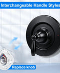 Upgrade Your Bathroom With This Sleek Shower Trim Kit Compatible With Moen T470 Chateau Tub And Shower Valve Featuring Easy Install Distinct Red Blue Indicators For Ultimate Water Control Style. Black metal shower trim kit with interchangeable lever and crystal knob.