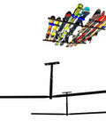 Adjustable Ceiling Ski And Snowboard Rack For Overhead Storage Double Sided Heavy Duty Steel Mount Holds Up To 150 Lbs