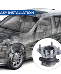 2 Pack Wheel Hub And Bearing Assembly 512384 For Nissan Sentra 2007 2012 2.0L L4 Rear With 4 Wheel ABS shown installed on vehicle
