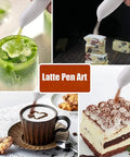 Latte Art Electric Pen For Coffee And Dessert DIY, Battery Powered Spice Pen decorating latte and desserts finely.