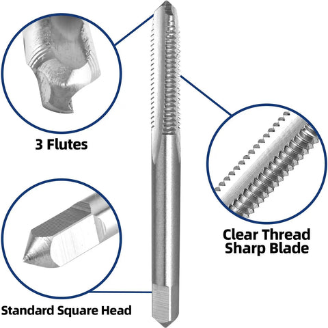 8 32 UNC Tap And Die Set Right Hand Machine Thread Tap And Round Die High Speed Steel 6542 M2, showing clear thread sharp blade.