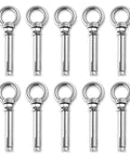 Pack of 10 Heavy Duty Stainless Steel Eyebolts For Concrete And Masonry Mounting With Expansion Anchors And Nuts Screws