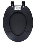Ultra Plush Cushioned Toilet Seat With Soft Vinyl Comfort, Black Finish, Elongated Toilet Compatible