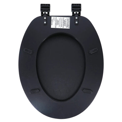 Ultra Plush Cushioned Toilet Seat With Soft Vinyl Comfort, Black Finish, Elongated Toilet Compatible