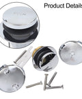 Single Hole Bathtub Drain Kit Silver Plastic Overflow with chrome parts and screws for easy installation.