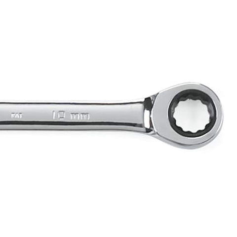 10mm 12 Point Ratcheting Wrench Workhorse With 72 Tooth Box End, Narrow Head for Tight Spaces, Thin Beam Design