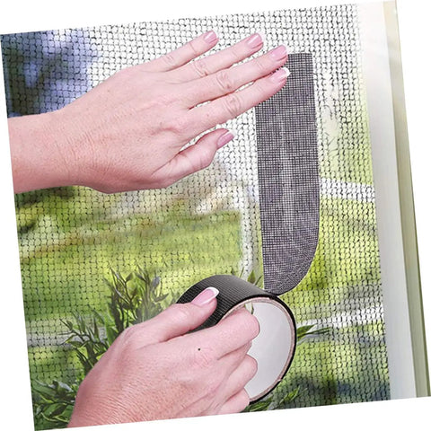 Two Roll Pack Window Screen Repair Tape With Strong Adhesive Self Adhering Patch Kit Breathable Mesh For Quick Fixes On Screen Doors Tents And RVs Easy To Cut Durable Patch