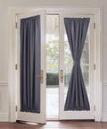 French Door Curtain Rod Adjustable From 18 To 32 Inches Wrap Around Cafe Curtain Rod For Doors And Windows Half Inch Diameter Black 2 Pack