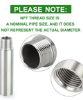 Beefy 304 Stainless Steel Pipe Fittings 1 Inch NPT Male To 1 Inch NPT Female, close-up of 4 Inch Thickened Nipple Cast Connector