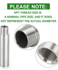 2 Pack 3 Quarter Inch NPT Stainless Steel Pipe Nipples 4 Inch Length Male To Female Threaded Thickened Cast Pipe 304 Stainless Steel