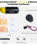 Electric Fuel Pump In Tank With Installation Kit Fits Nissan Toyota Honda Pontiac Ford And Multiple Models Easy Drop In Replacement For Reliable Fuel Delivery shown with parts included
