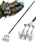 Manual Rotary Garden Cultivator Tiller With Heavy Duty Steel Head And Detachable Thick Tines shown in use for soil prep