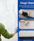 Person applying Heavy Duty Clear Waterproof Sealant 35 Ounce Slick Water Based Coating to wall for home repairs.