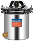 BAOSHISHAN 18L stainless steel steam autoclave with pressure gauge and clamp lid (front view)