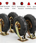 4 Pack Heavy Duty Rubber Caster Wheels Featuring Antislip Tires with double ball bearing, designed for industrial cart upgrades.