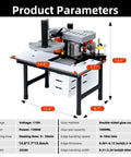 Portable Edge Banding Machine For Straight And Curved Edges With Double Sided Glue Coating Adjustable Speed 110V on table