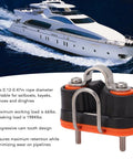 Fast Entry Cam Cleat For Sailboats And Kayaks, Heavy Duty Marine Boat Hardware, Fits 3 To 12mm Rope shown with yacht backdrop