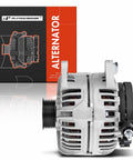 Front view of Alternator 12V 132Amp Replacement For Ram 1500 Durango And Jeep Grand Cherokee 1999 Through 2006 with box
