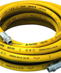 Coiled Gorilla Yellow Nitrile Multipurpose Hose 1/4 Inch ID X 50 Foot Reel 500 PSI Max Working Pressure with NPT Male Couplings