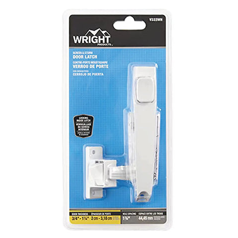 Push Button Door Latch for Screen and Storm Doors White No Lock Out Tech Durable Build for Out Swinging Metal or Wood Doors 0.75 To 1.25 Inch Thick Easy Install and Everyday Convenience