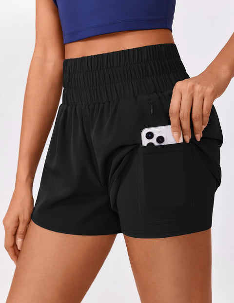 High Waisted Womens Running Shorts With Soft Inner Liner Quick Dry Gym Shorts For Summer No Sweat All Day Comfort And Easy Move