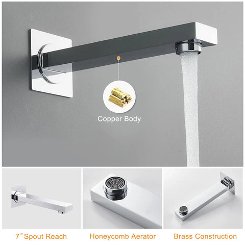 10 Inch All Metal Shower System With Tub Spout, Wall Mount, and Hand Shower, showcasing copper body, honeycomb aerator