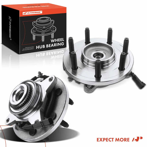 Pair Of Front Wheel Bearing And Hub Assemblies With Abs Rings And Seven Lug Bolts Beefed Up For Ford F-150 Pickup Trucks 2011 To 2014 Payload Package Runs Mean And Handles The Drag Without Breaking A Sweat On Highway Cruises