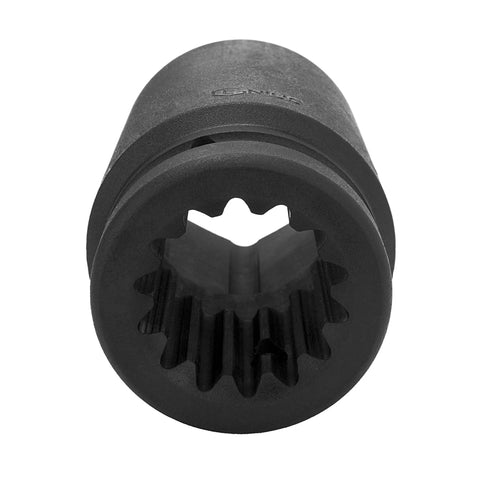 Street Proven Spline Drive Impact Wrench Socket 46mm Deep, Heavy Duty Chromoly Steel, six-point design.