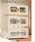 Heavy Duty Plastic Storage Bins With Secure Lids And Smooth Gliding Wheels Foldable Stackable Boxes, showcasing four stackable bins with transparent lids and neatly organized towels.