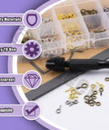 Slick 492 Piece Pin Vise Hand Drill Kit With Fine Twist Bits And Assorted Eye Screws on a table, showcasing drill and screw eyes.