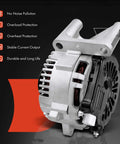 130Amp 12V Alternator For Ford Five Hundred Freestyle Mercury Montego 2005-2007 3.0L CW Rotation 6-Groove Pulley Replacement