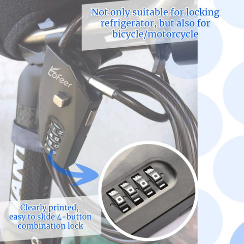 Adjustable Combination Cable Lock With 6.5ft Steel Cord For Trail Cameras, Kayaks, Luggage, Suitcases And Helmets, Zinc Alloy Body, 10000 Codes