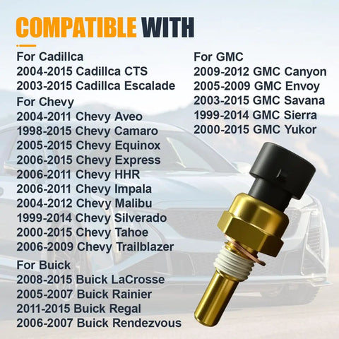Bulletproof Engine Coolant Temperature Sensor Direct Oem Fit Heavy Duty Metal Housing for various GM vehicles