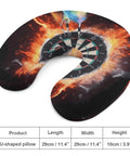 U Shaped Travel Neck Pillow For Long Haul Flights And Commutes, fiery design with 29cm dimensions, ergonomic cervical support