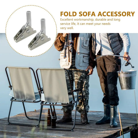 2 Pack Adjustable Folding Furniture Hinges For Outdoor Chairs And Sofas, Go-To 5-Position Ratchet Joint next to chairs on dock