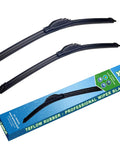 Rock Solid Heavy Duty 26 Plus 22 Inch Wiper Blades Set Of 2 Beat The Elements Zero Sweat Natural Rubber Grip Straight Shot Clear View For Honda Odyssey All Season Cruising, two wiper blades with packaging.