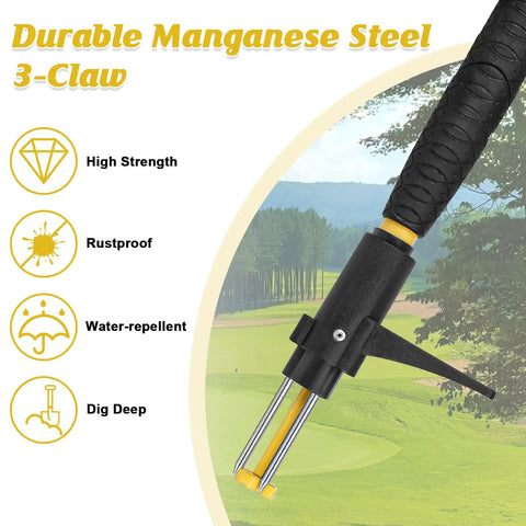 Stand Up Weed Puller Tool With Detachable 3-Claw Weeder, 39 Inch Ergonomic D-Handle, Heavy Duty Garden Hack For Dandelions And Thistles, No Bend Weeding, Easy To Use In Damp Soil, 3-claw steel head