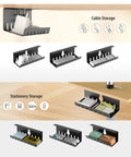 Heavy Duty Under Desk Cable Management Tray With No Drill C Clamp And Screw Mount 17 Inch Metal Cord Organizer for cables