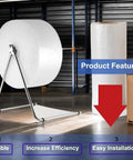 Heavy Duty Bubble Cushioning Wrap Stand With Precise Tension Control, Foldable No Slip Packing Station, stable setup with bubble wrap roll.