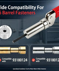 Heavy Duty Plunger Tool For #6 Barrel Fastener 0.158 Inch Inner Diameter Water Utility with red handle and metal parts.