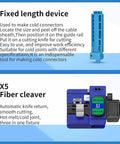 Pro Grade All In One Fiber Optic Tool Kit With Rechargeable Power Meter L C7 Visual Fault Locator Fiber Cleaver X5