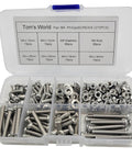 Go To Assorted M4 Pan Head Phillips Machine Screws Set 10 12 16 20 25 30mm With 90 Nuts And 90 Washers 0.7mm Pitch 18 8 Stainless Steel