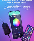 Smart RGB C9 LED Christmas Lights 66ft Music Sync With App Control interface showing color options on phone screen