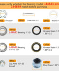 Heavy Duty 4 Lug Trailer Hub Kit For 2000 Lb Axles Fits 1 Inch And One Sixteenth Inch Straight Spindles parts details