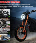 Upgraded Headlight Kit For Tuttio Soleil01 Electric Drit Bike With Plug N Play LED Front Lamp Waterproof shown installed