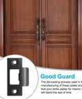 Stainless Steel T Strike Door Strike Plate 2-3/4 Inch Backplate For Interior And Exterior Doors Black Rust Resistant Durable Reinforcement